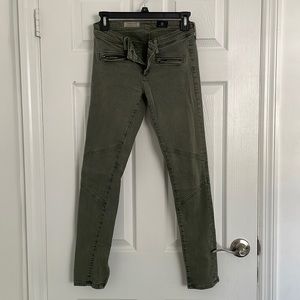 Adriano Goldschmied designer jeans faded army green with zippers